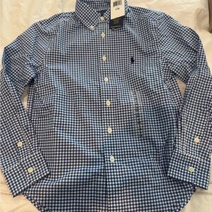 Ralph Lauren Boy's Blue and White Checkered Shirt